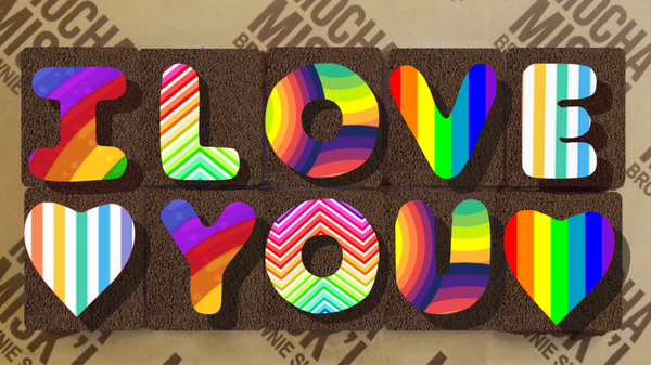 Misk'i Brownie Message - I love You Pride Brownie Message