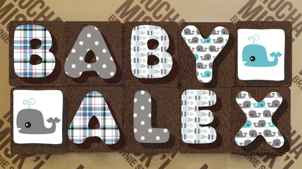 Misk'i Brownie Message - Baby Name Brownie Message