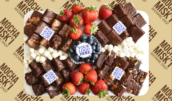 Misk'i Corporate Platter - Logo Brownies and Fruits Platter | Corporate