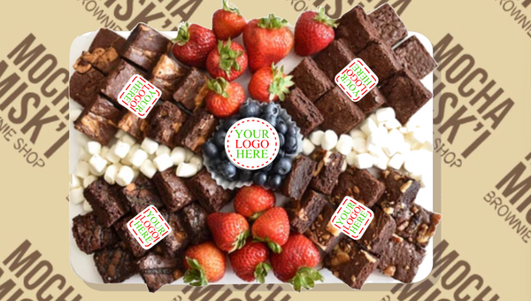 Misk'i Corporate Platter - Logo Brownies and Fruits Platter | Corporate