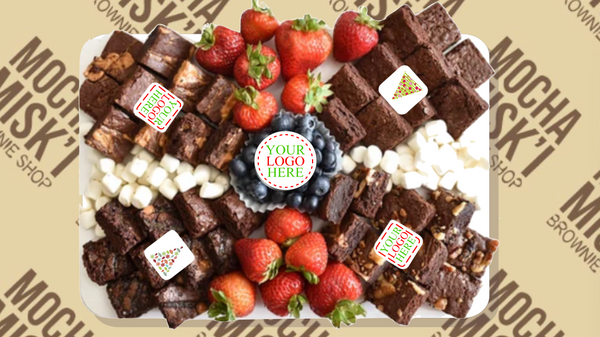 Misk'i Corporate Platter - Logo Brownies and Fruits Platter | Corporate