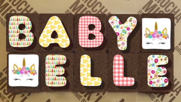 Misk'i Brownie Message - Baby Name Brownie Message