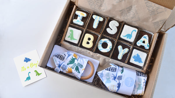 Misk'i Brownie Gift Box - It's a Boy - Dinosaur