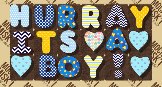 Misk'i Brownie Message - Hurray Its a Boy!